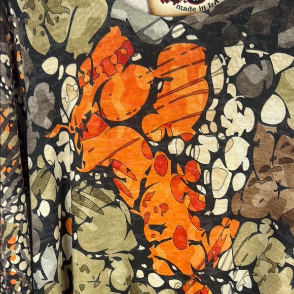Amma Vibrant Orange and Brown Relaxed Graphic Tunic Size Medium - Picture 7 of 8